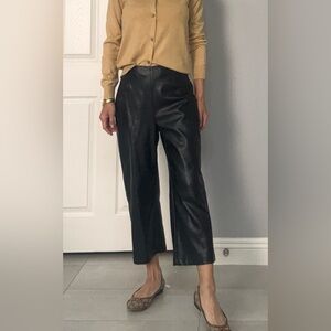 Guess Black Cropped Faux Leather Pants